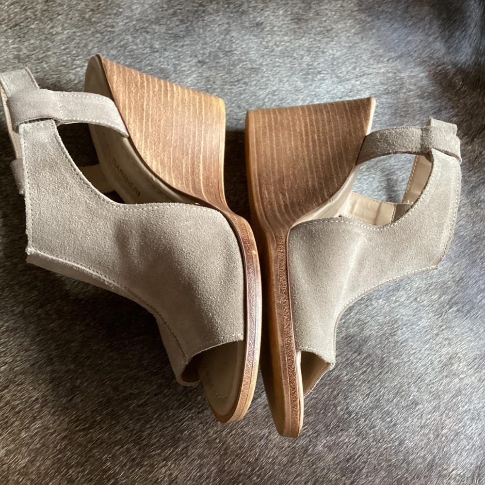 Barbara Barbieri Suede Leather Sling Back Wedges - Picture 9 of 10